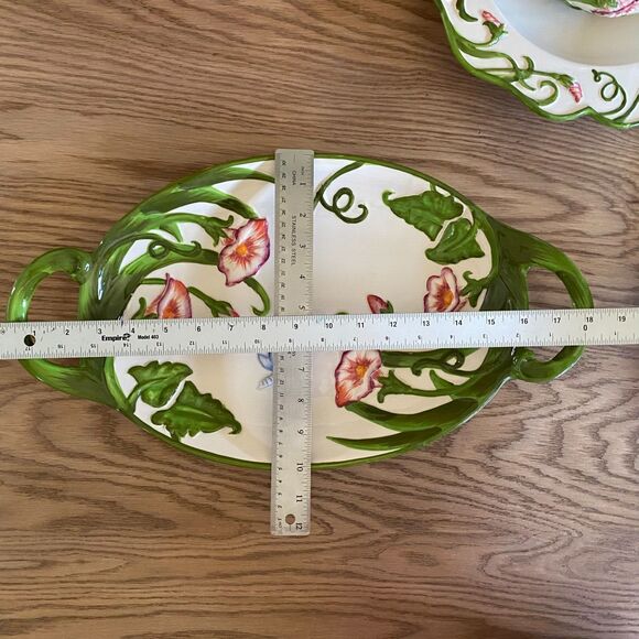 Set of 3 Pieces Temptations "DRAGONFLY" Serving Bowl, Platter, Pitcher - Picture 13 of 15